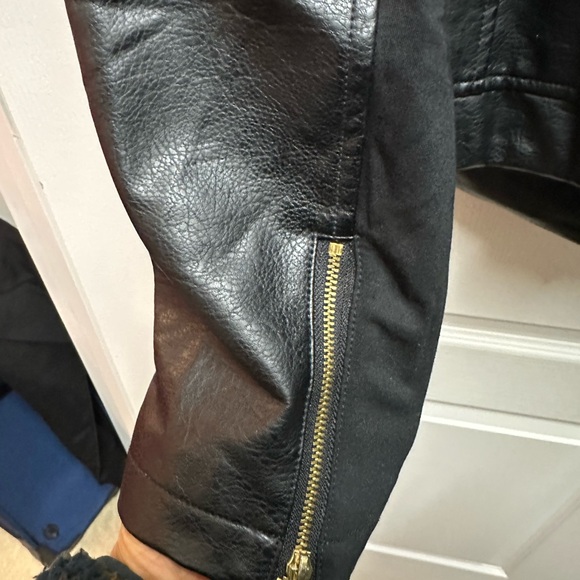 Rachel Hollis women's Black Leather Jacket size 16/ NWOT B64 - Picture 3 of 4